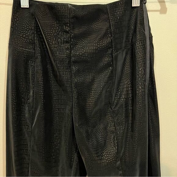 Good American High Waist Vegan Leather Black Croc Exec Pants Size Small 1 NWT - Picture 10 of 13